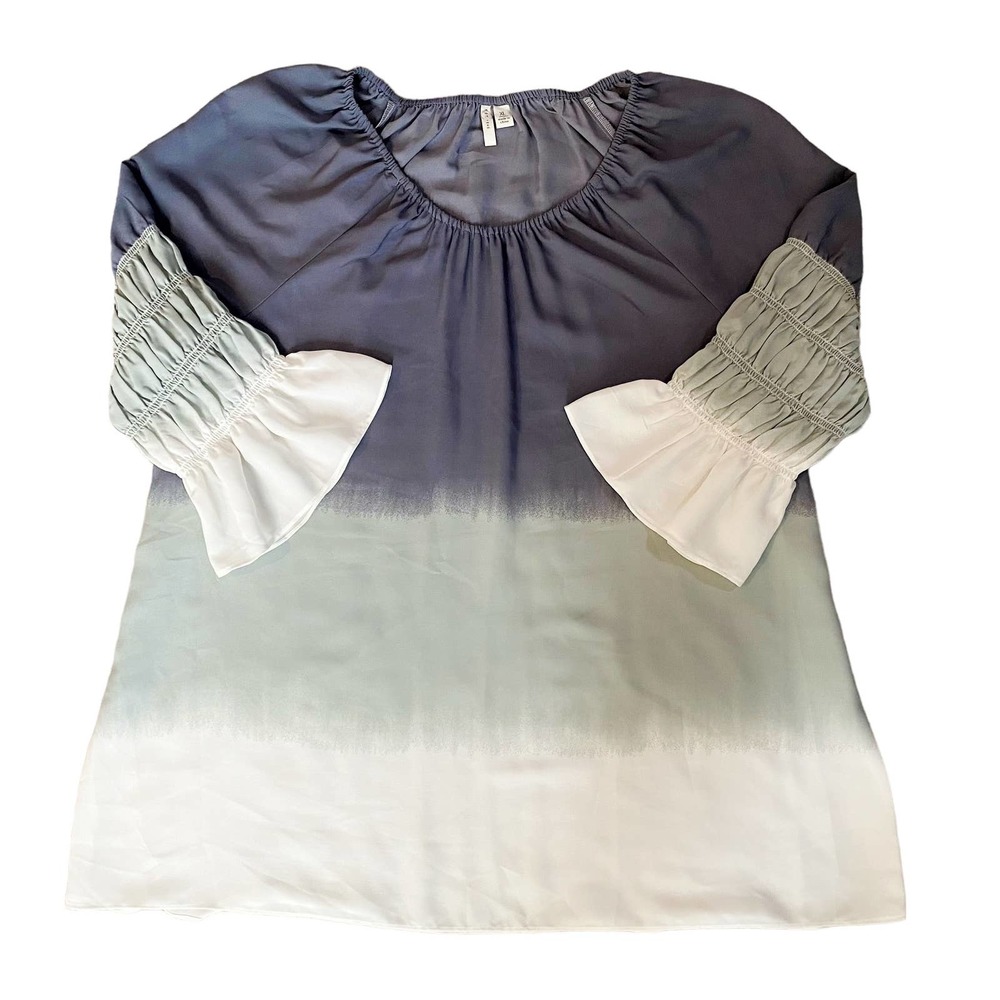 🛍️ Est. 1946 Blue Ombre 3/4 Sleeve Blouse Womens Size XL